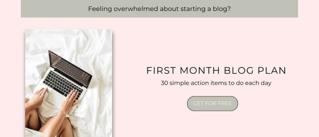 FIRST MONTH BLOG PLAN Banner