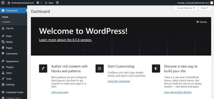 WordPress Dashboard